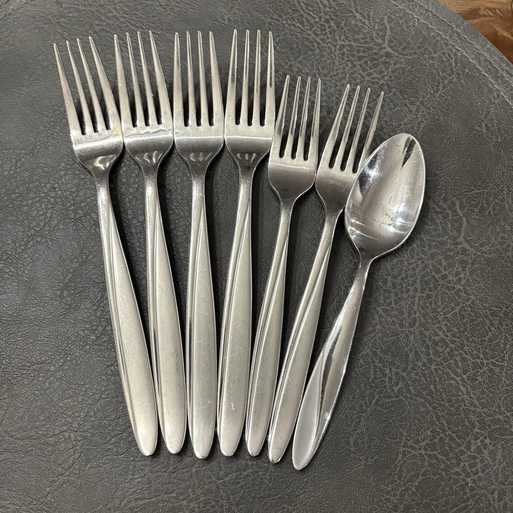 Set Of 7 Forks And Spoon JA Henckels HEN76 Stainless 18/10 Frosted Flatware